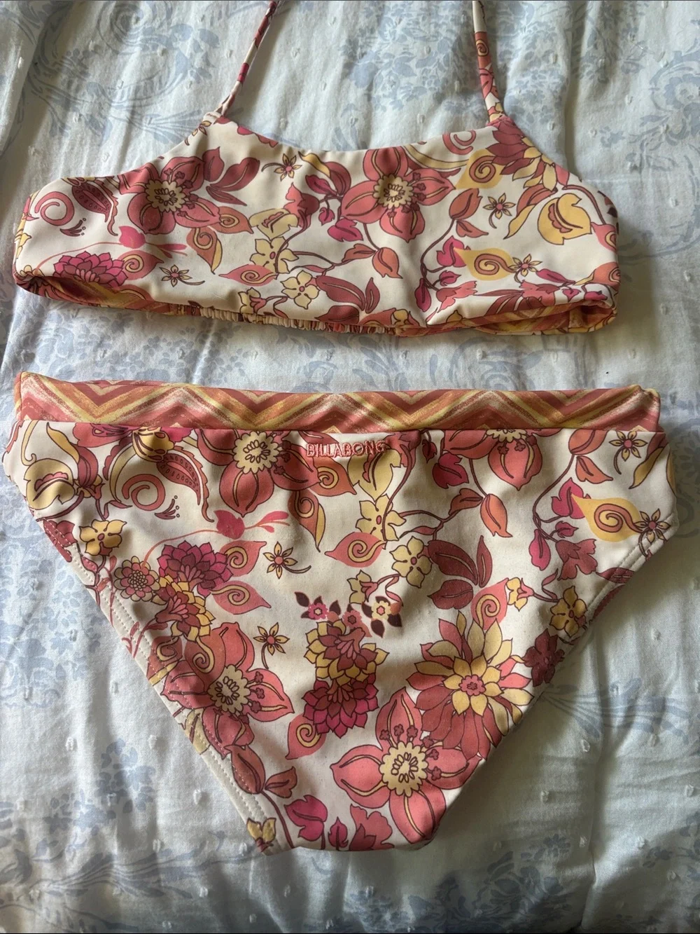 Floral Pink & Yellow girls  Bikini Set